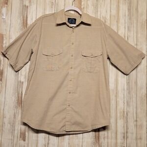 Bruno Shirt Mens Button-up Detail Pockets Short Sleeve Classic Fit Collared Lrg‎
